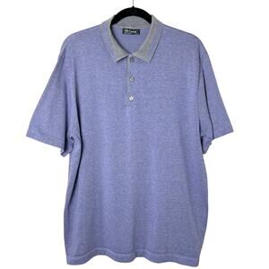 St. Croix Luxury Men's Cotton Short Sleeve Polo Shirt Purple Gray Size XL
